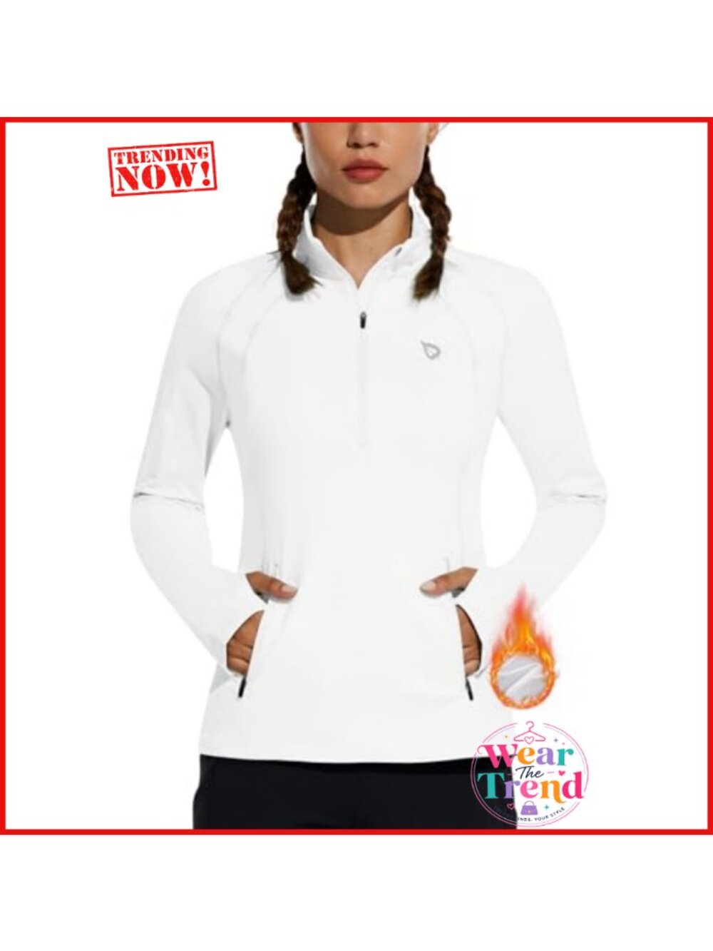 Fleece Running Jacket Half-Zip Pullover Thermal Athletic Long Sleeve